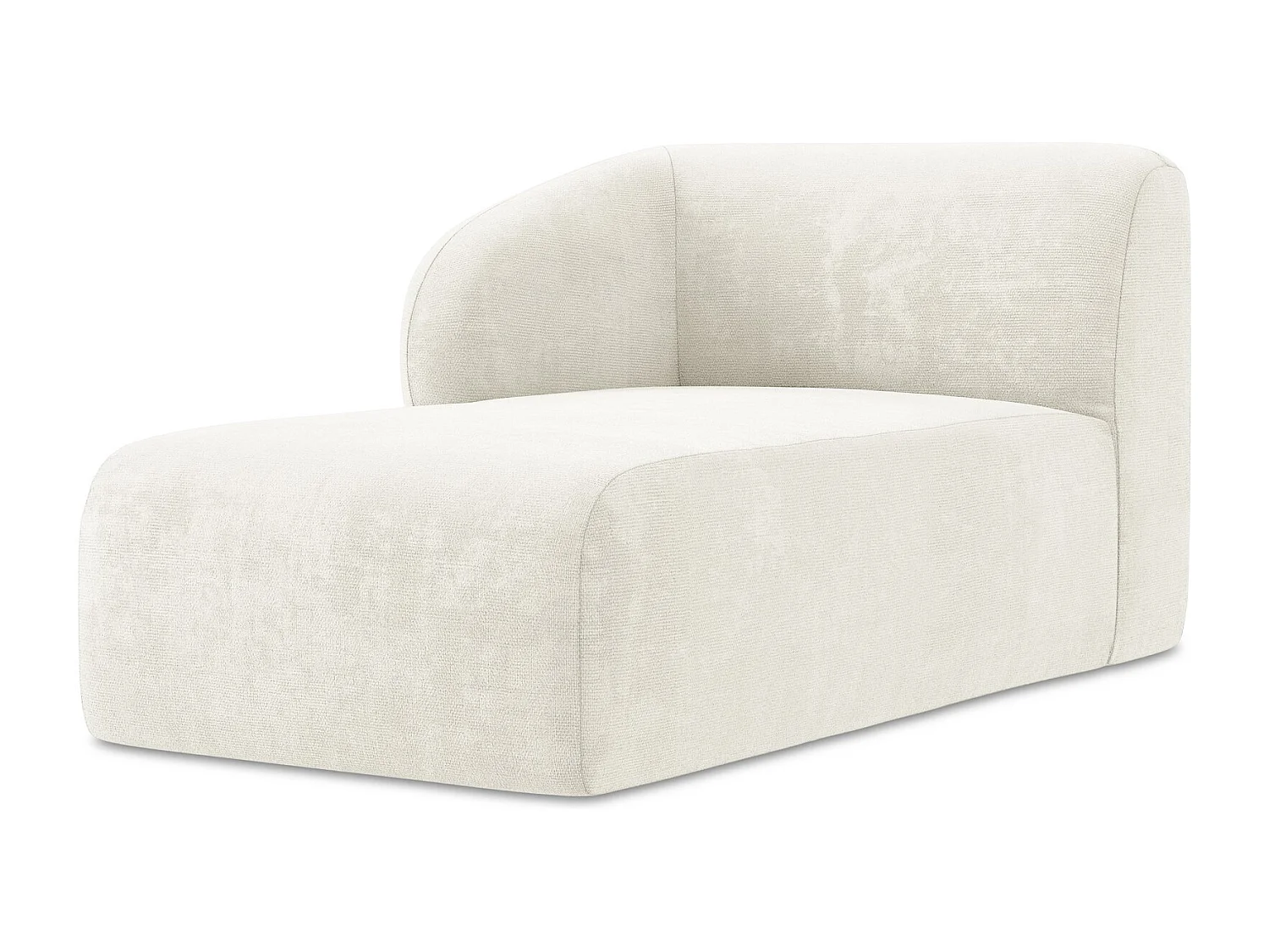 Méridienne gauche en tissu chenille - blanc - LANI