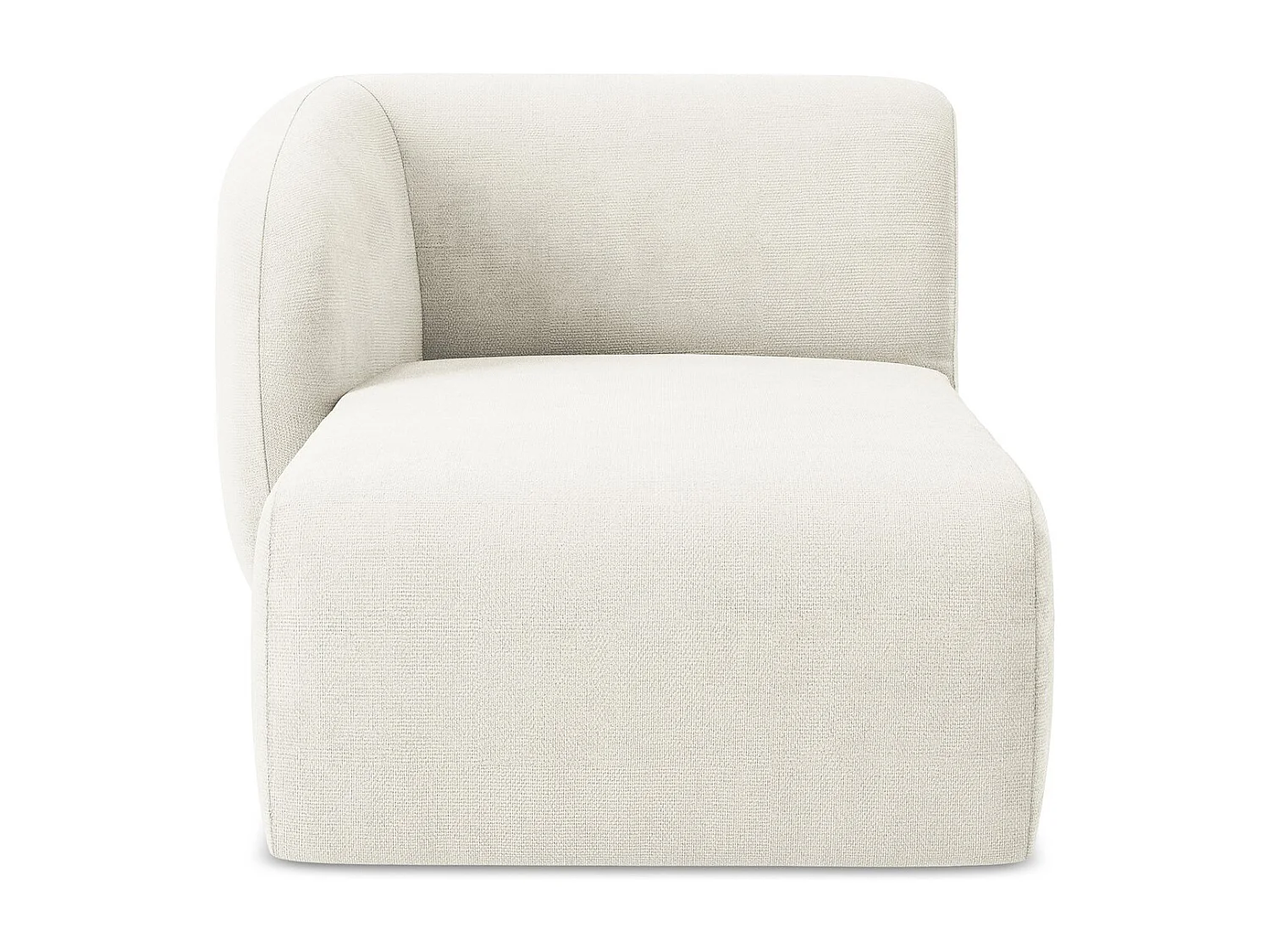 Méridienne gauche en tissu chenille - blanc - LANI