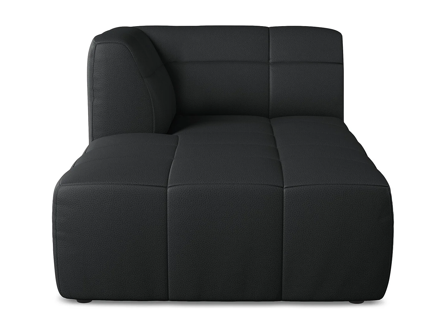 Méridienne gauche en similicuir - noir - ALOHA