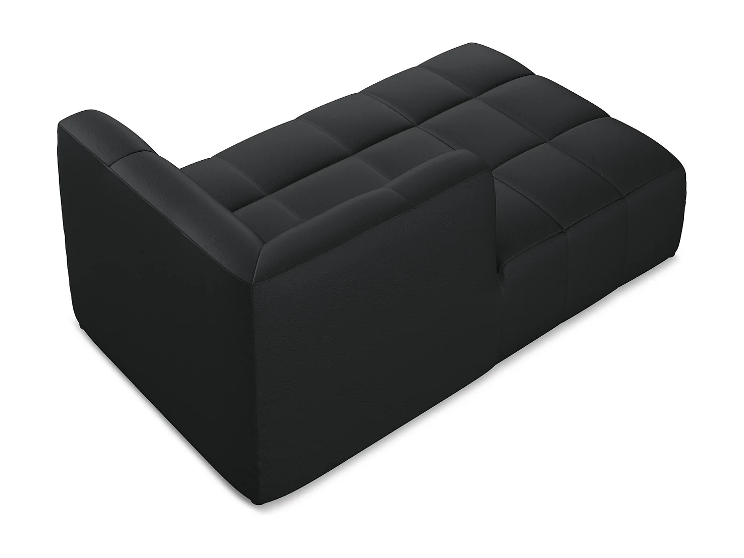 Méridienne gauche en similicuir - noir - ALOHA