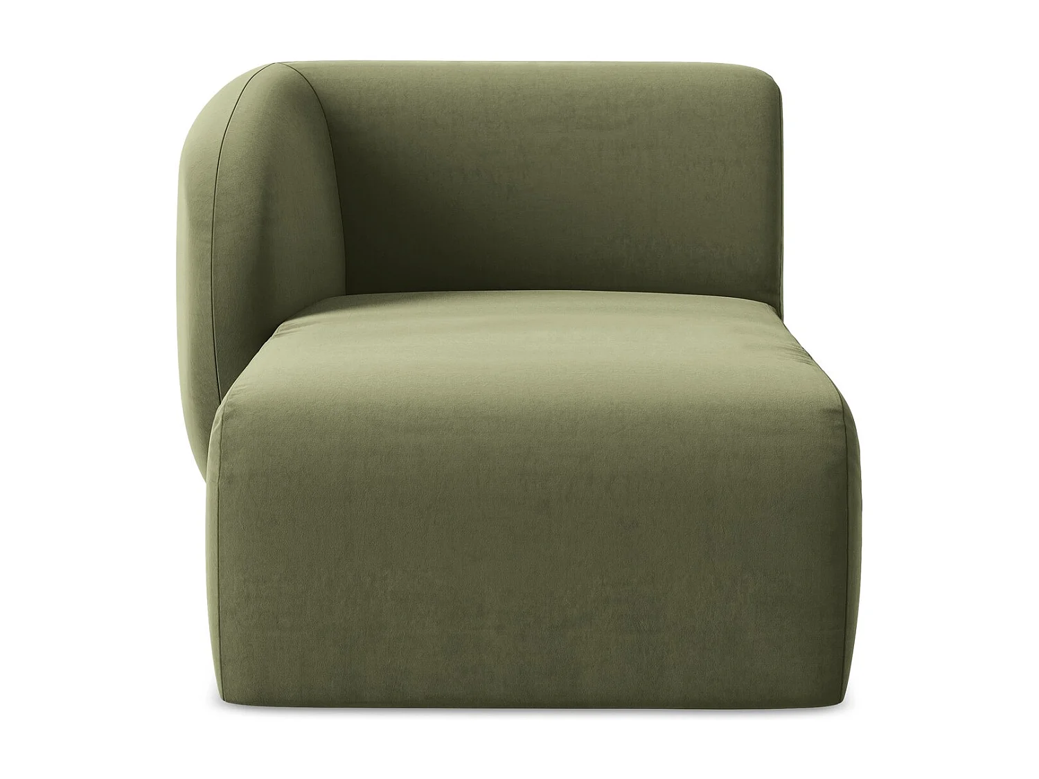 Méridienne gauche en velours - olive - LANI