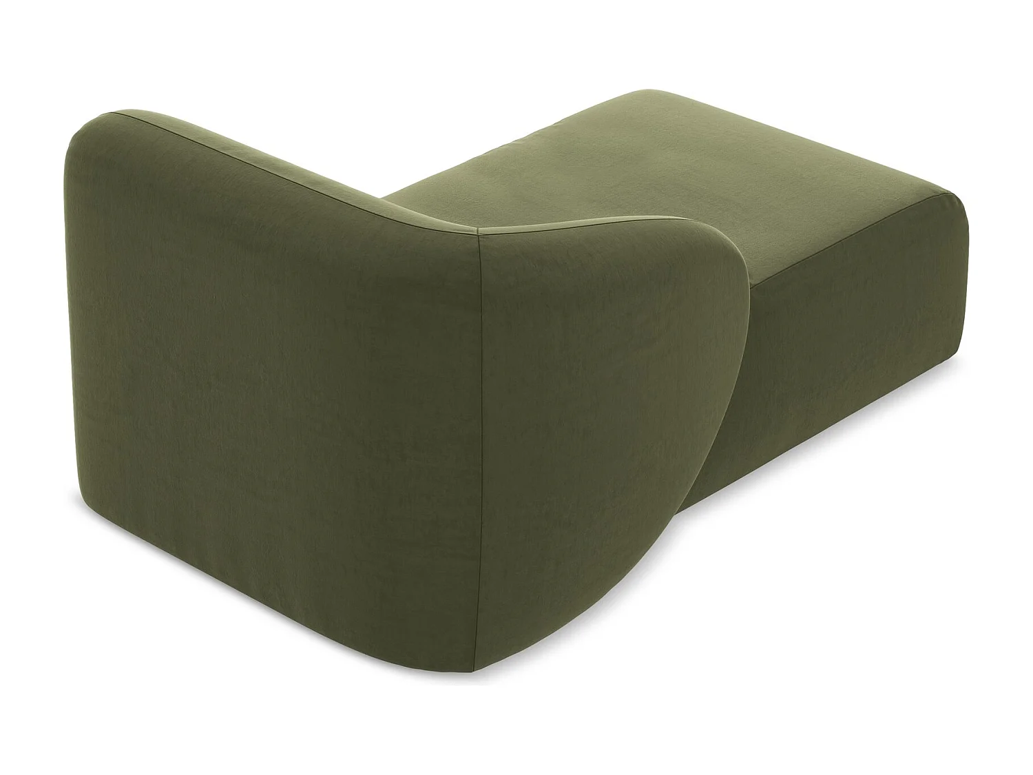 Méridienne gauche en velours - olive - LANI