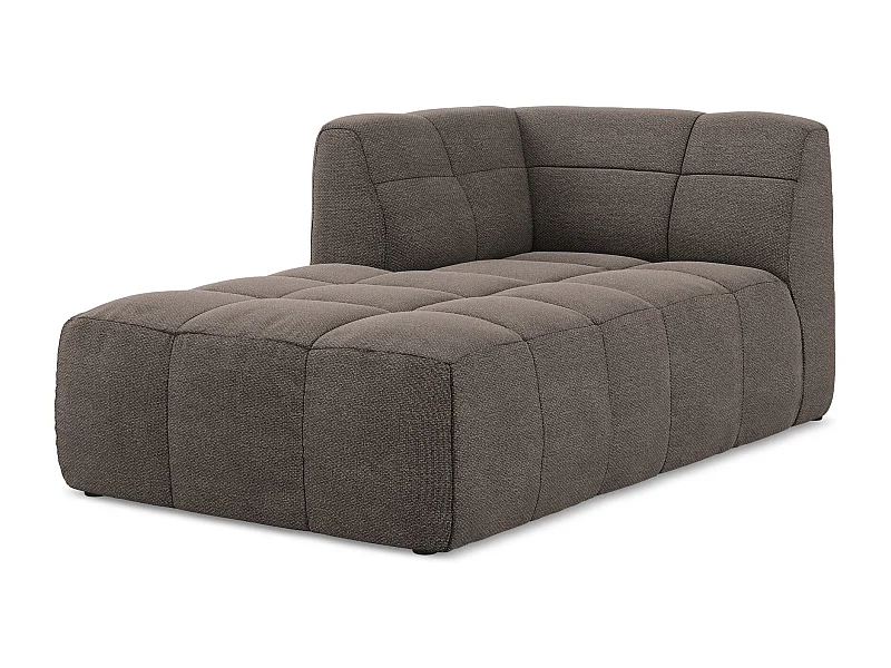 Chaise longue met hoek links van chocolade bouclé - ALOHA