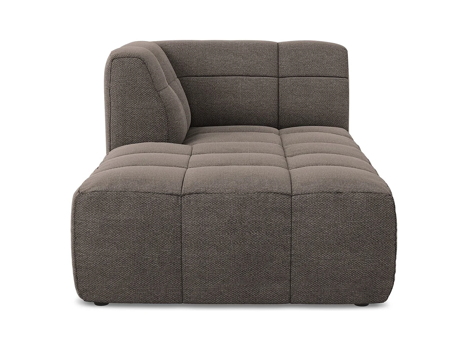 Chaise longue met hoek links van chocolade bouclé - ALOHA