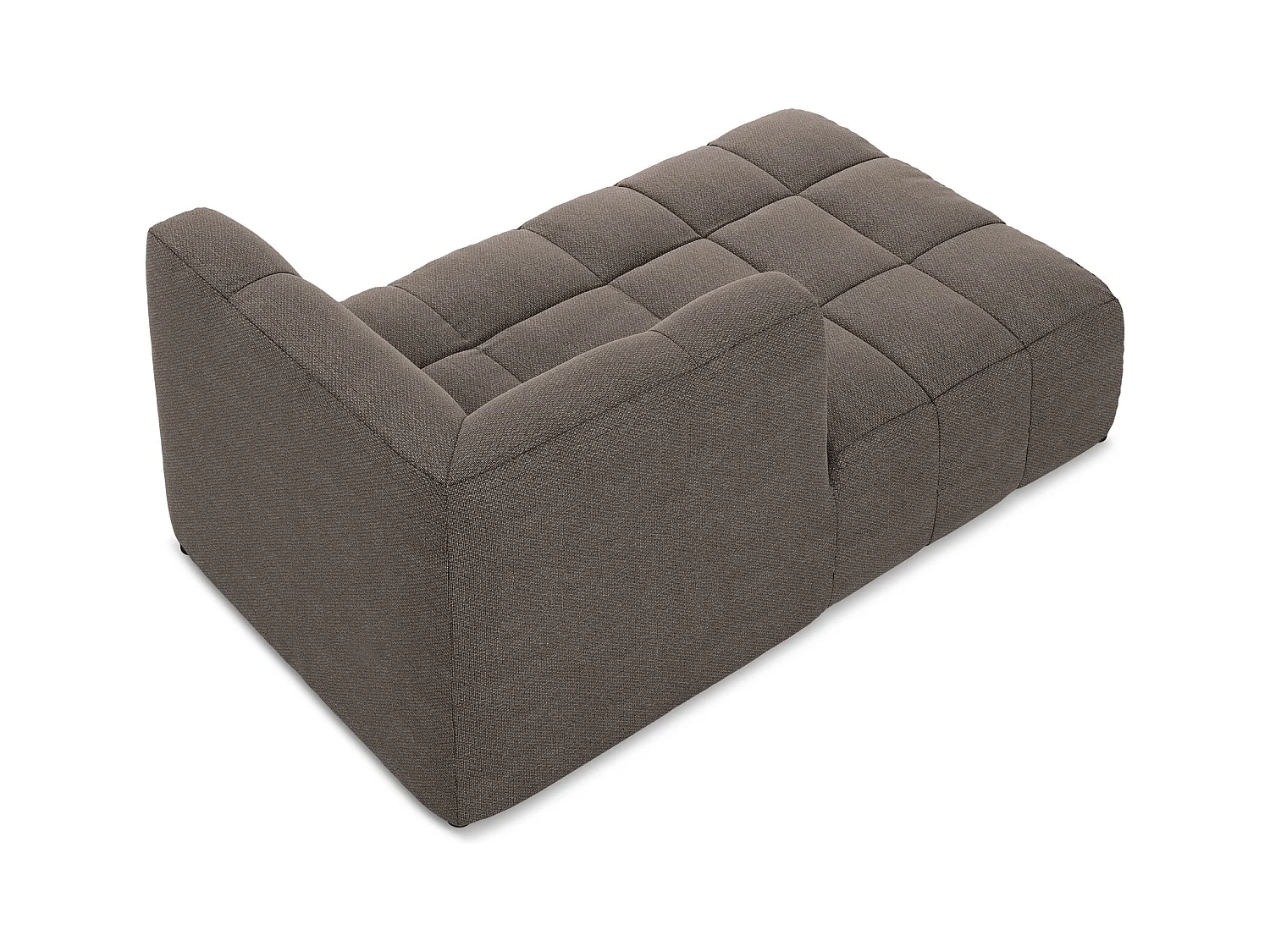 Chaise longue met hoek links van chocolade bouclé - ALOHA