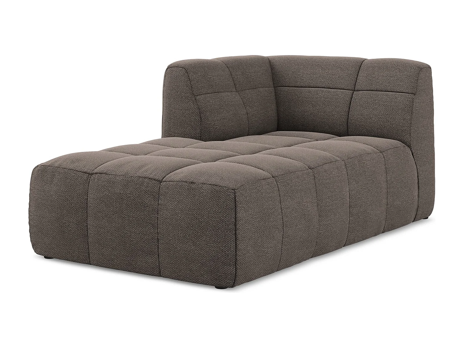 Méridienne gauche en tissu bouclette - choolat - ALOHA