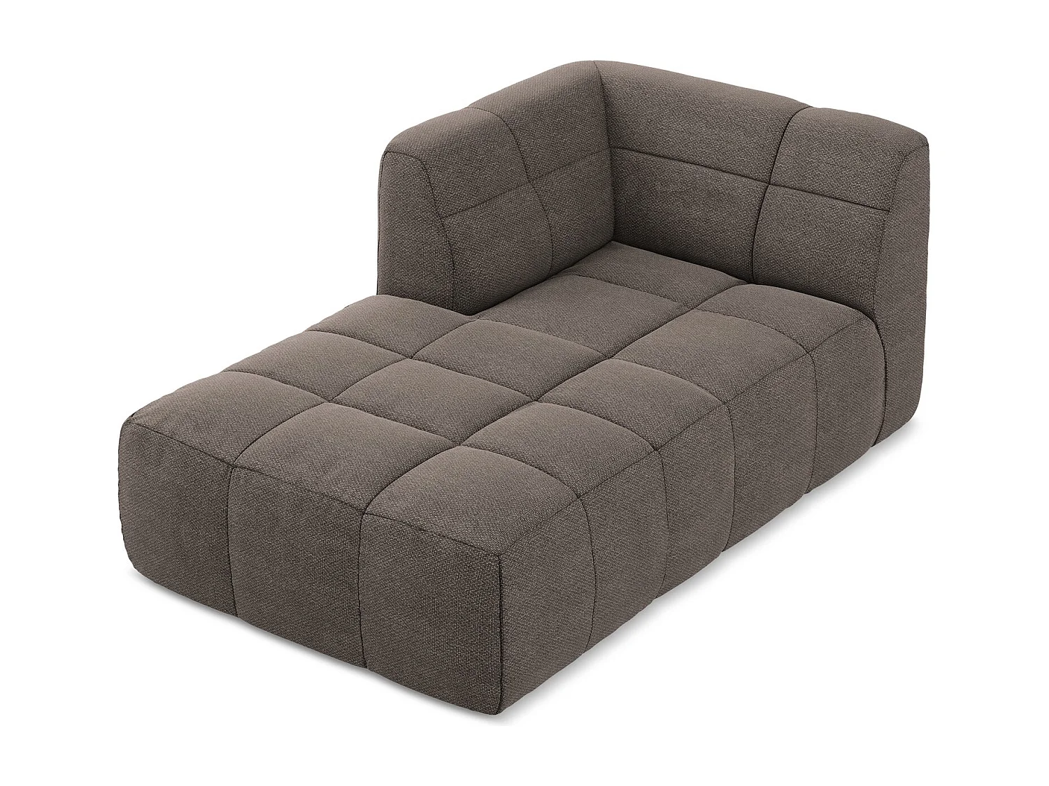 Méridienne gauche en tissu bouclette - choolat - ALOHA