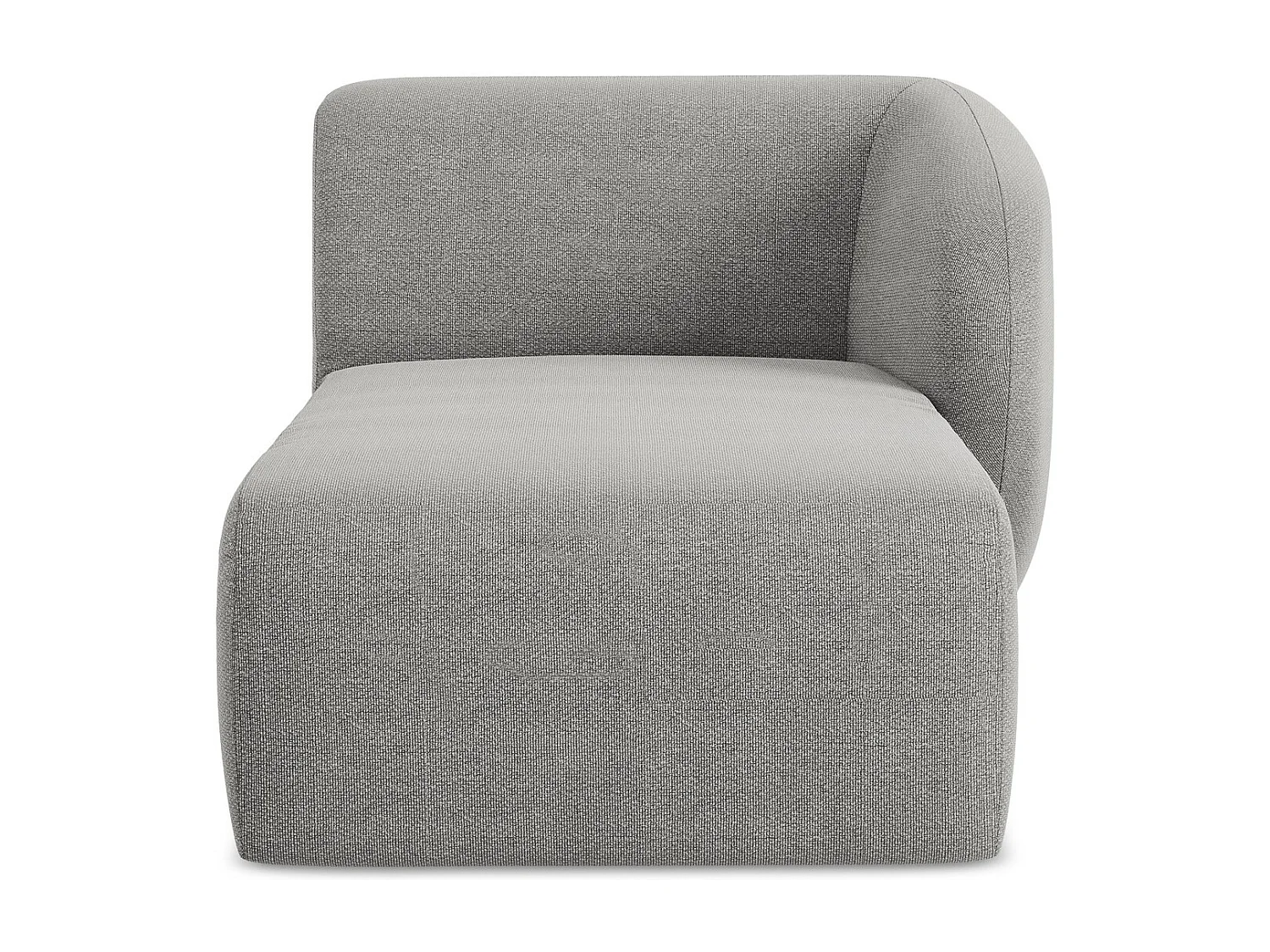 Méridienne droite en tissu bouclette - gris clair - LANI