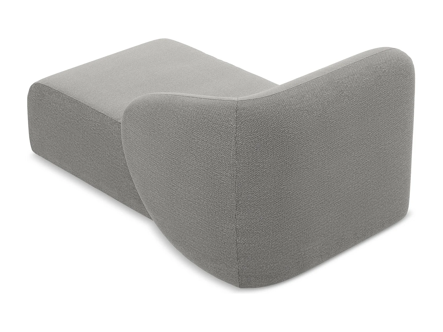 Méridienne droite en tissu bouclette - gris clair - LANI