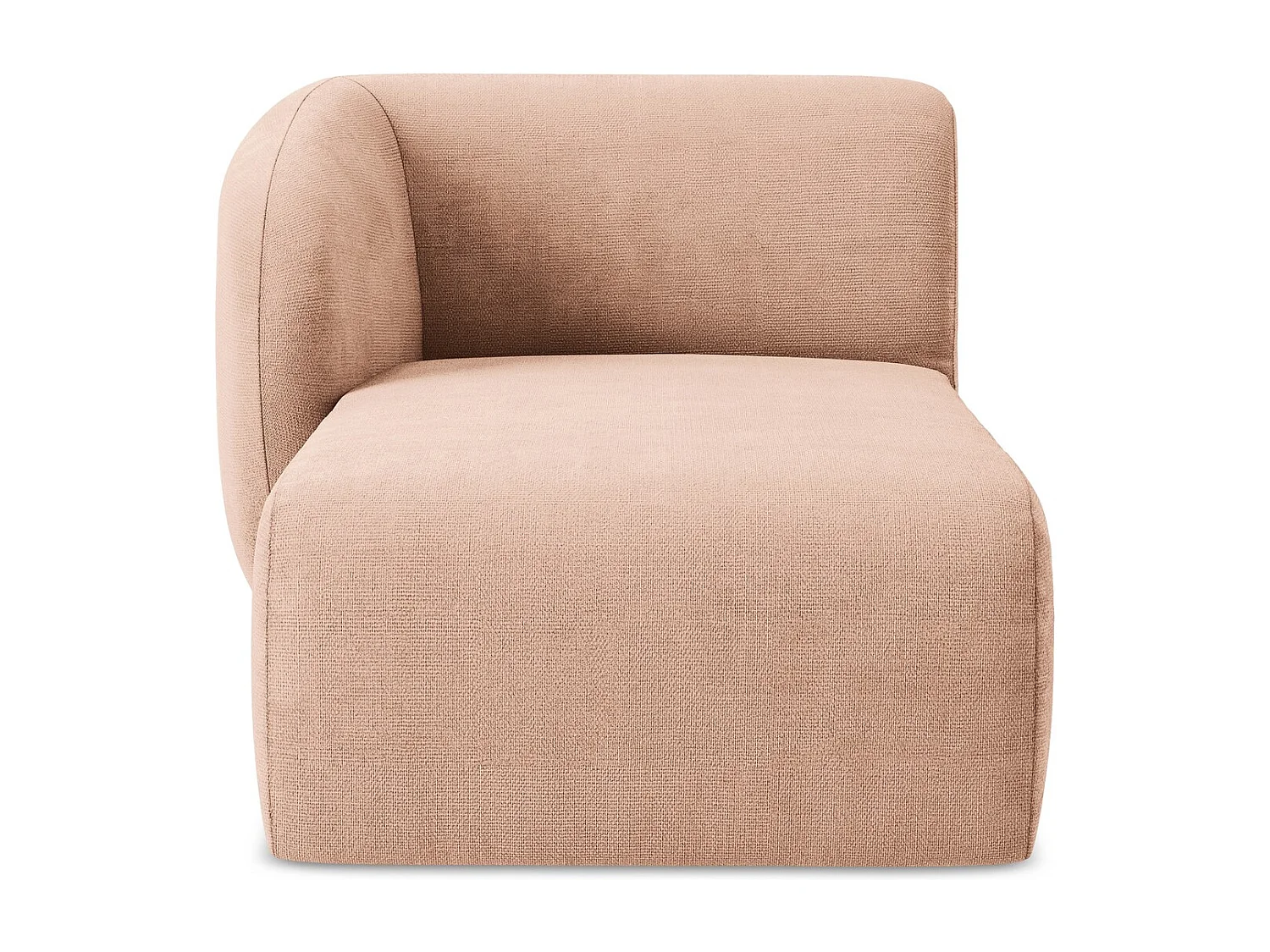 Méridienne gauche en tissu chenille - pêche - LANI