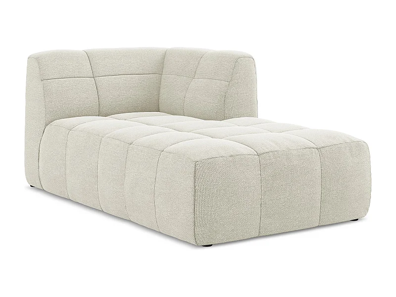 Szezlong prawostronny - z tkaniny bouclé - piaskowy - ALOHA