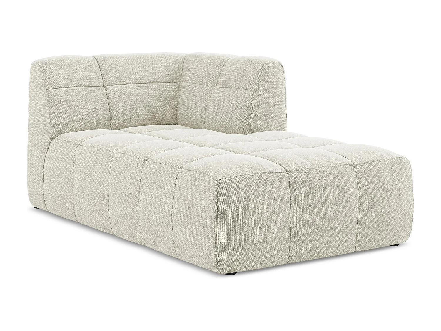 Méridienne droite en tissu bouclette - sable - ALOHA