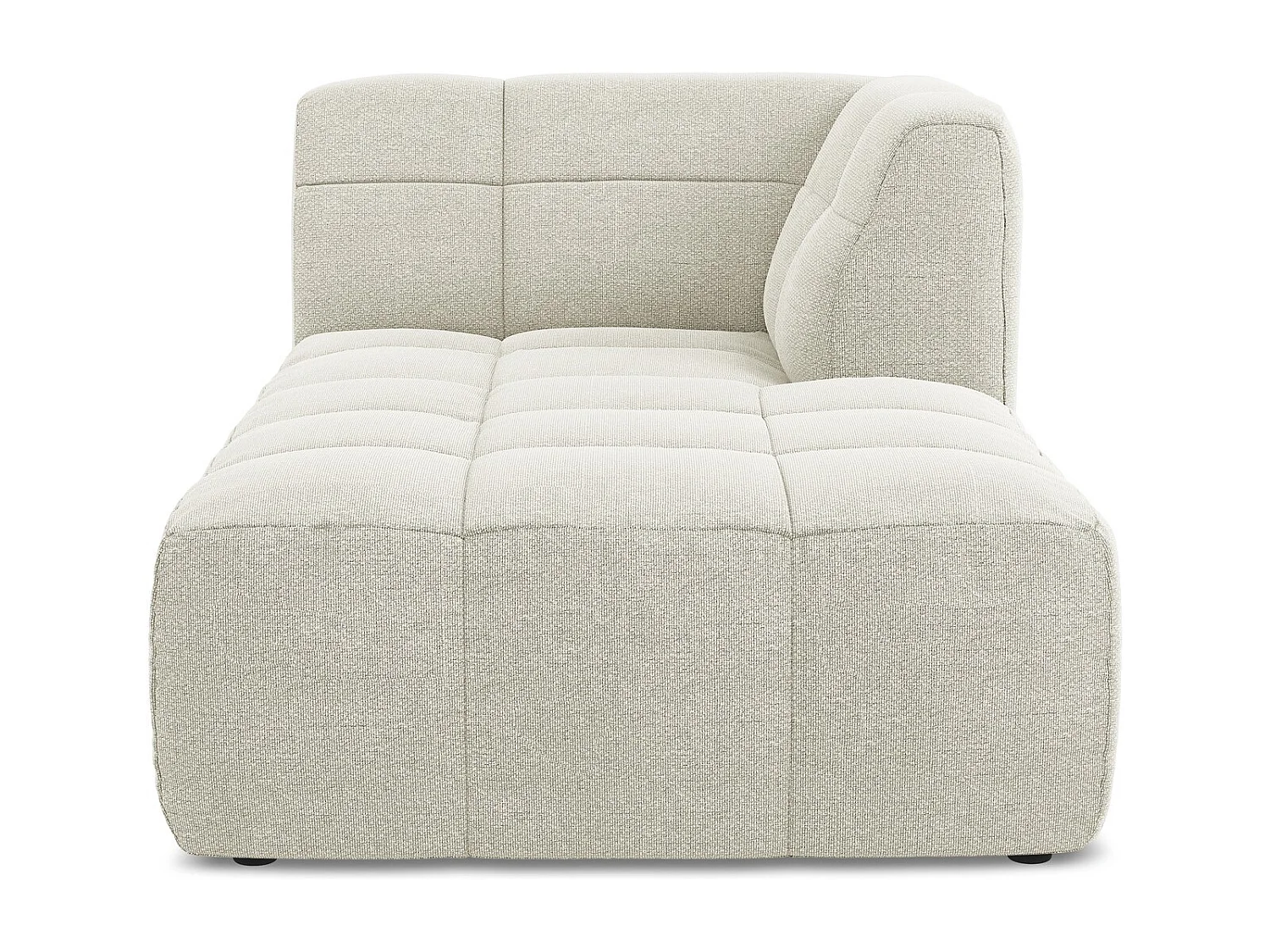 Méridienne droite en tissu bouclette - sable - ALOHA