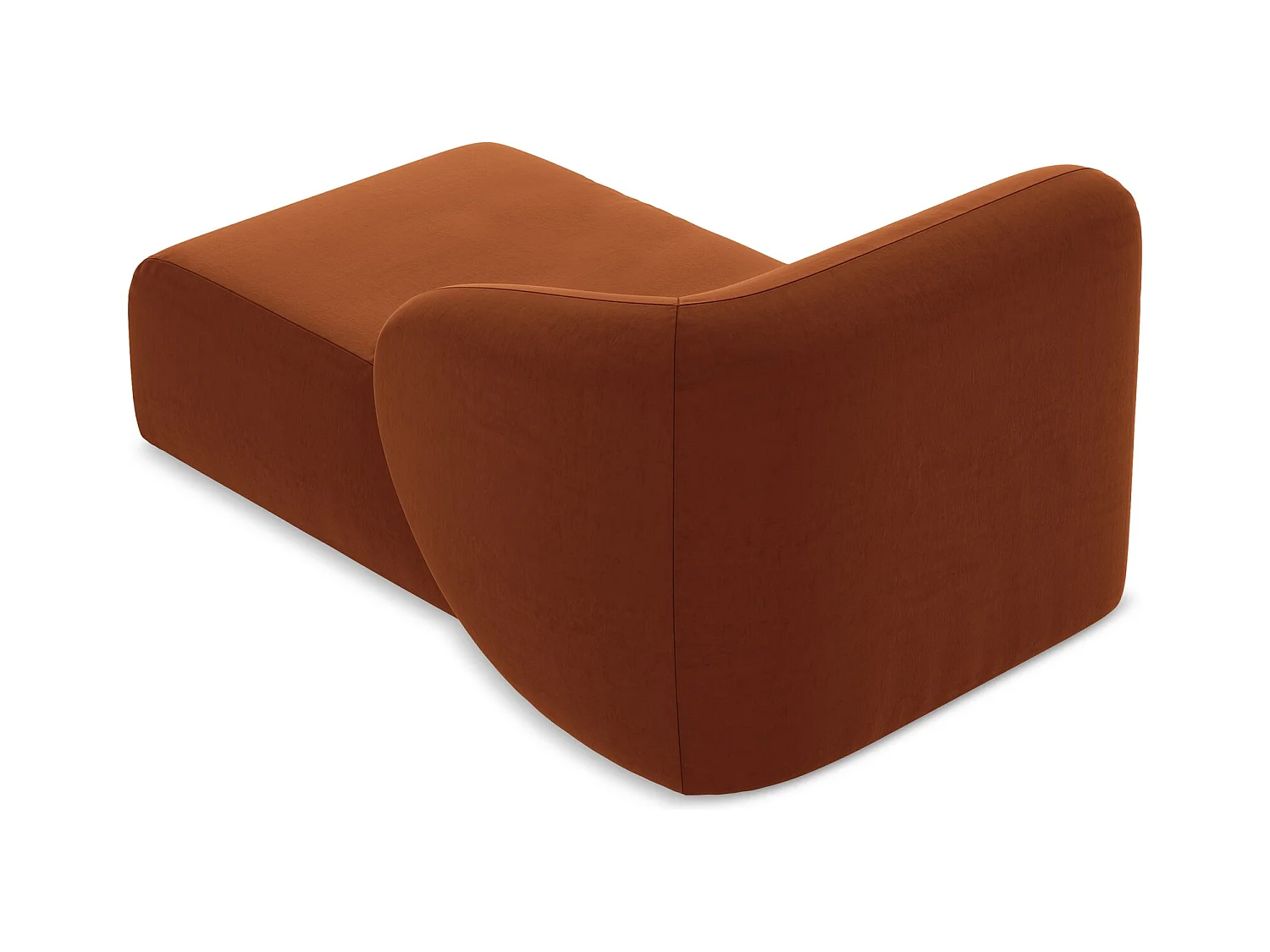 Modular - Recamiere Rechts - Samt - Terrakotta - LANI