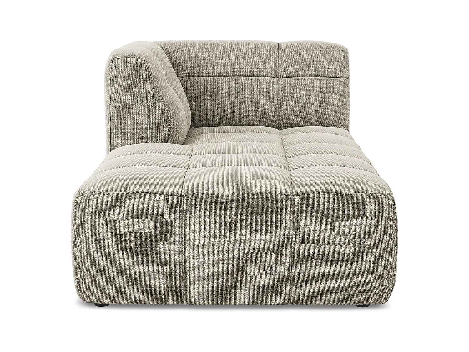 Chaise longue met hoek links van taupe bouclé - ALOHA