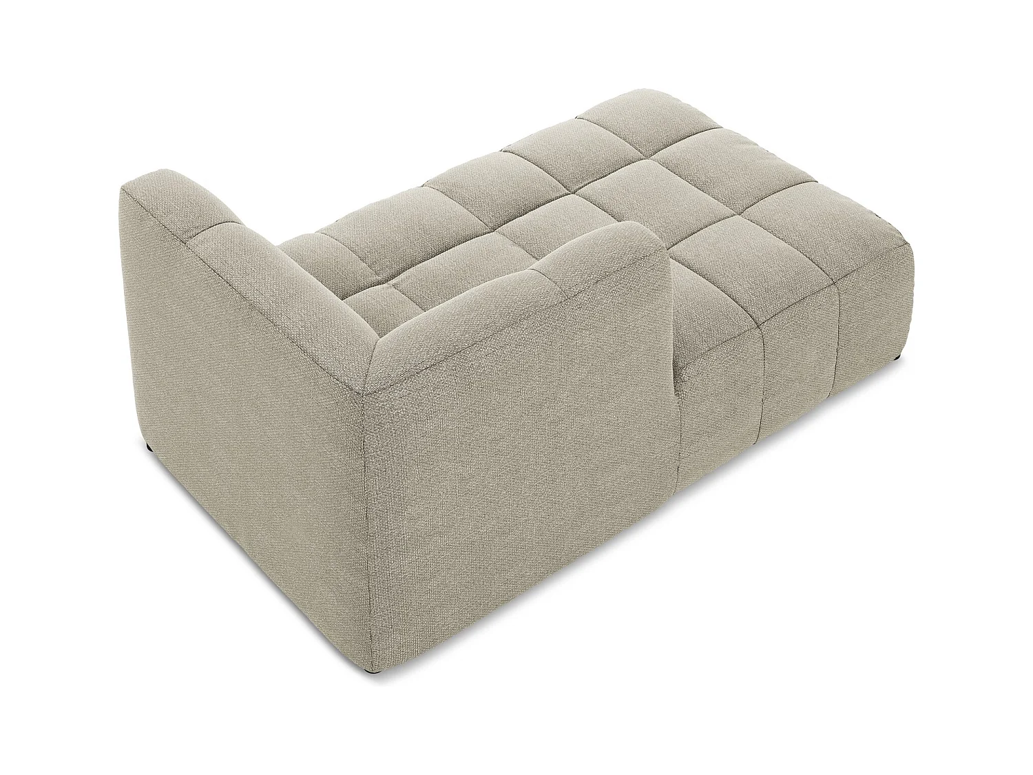 Chaise longue met hoek links van taupe bouclé - ALOHA