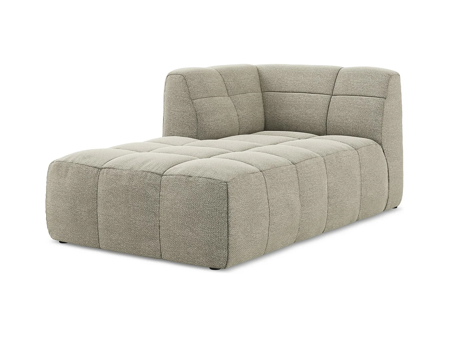 Méridienne gauche en tissu bouclette - taupe - ALOHA
