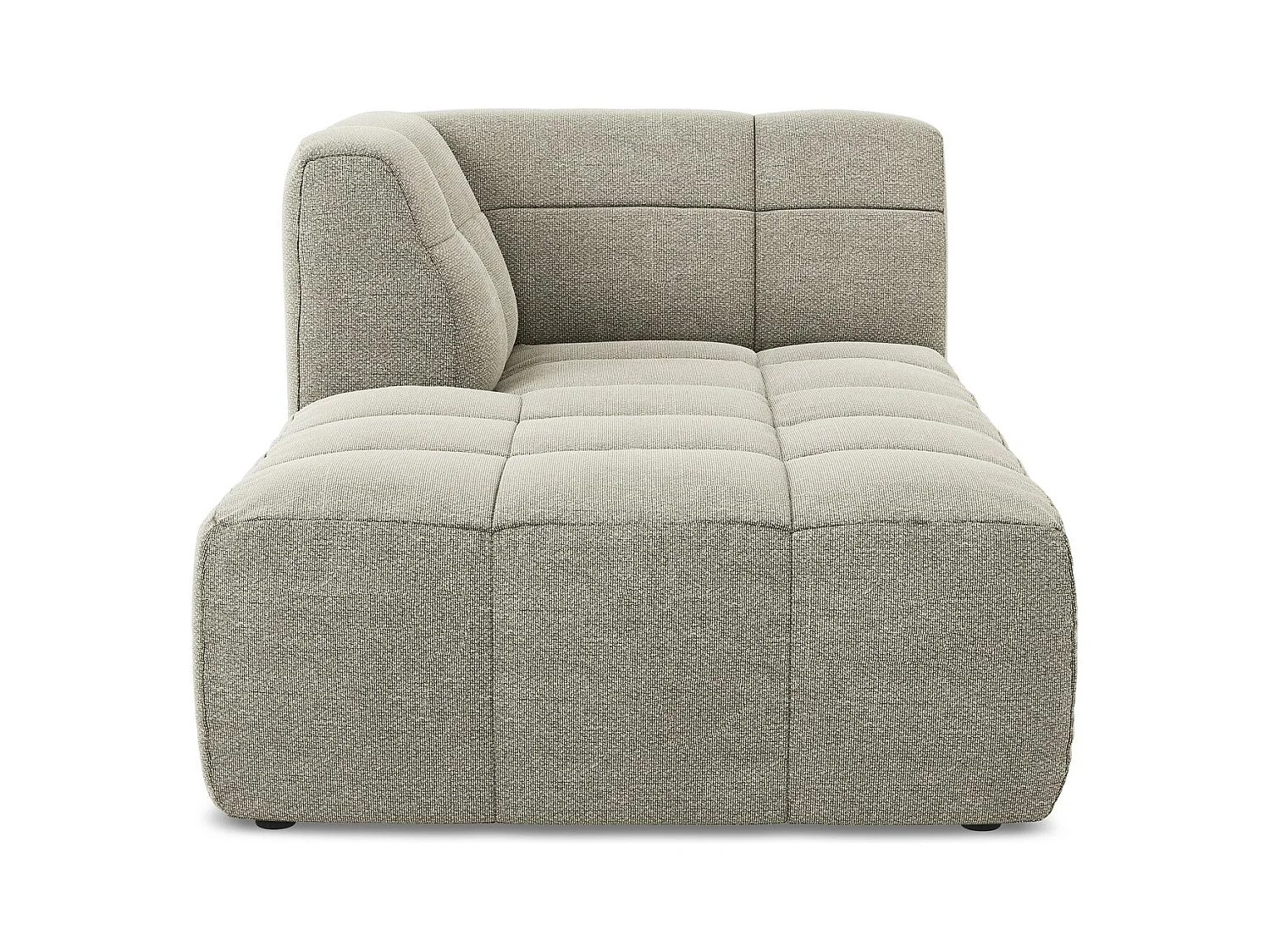 Méridienne gauche en tissu bouclette - taupe - ALOHA