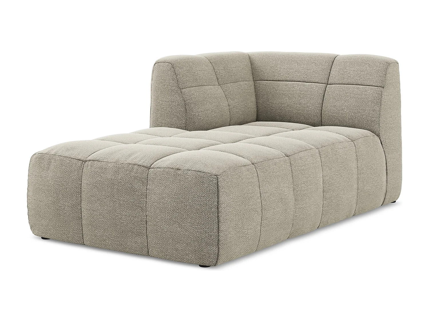 Méridienne gauche en tissu bouclette - taupe - ALOHA