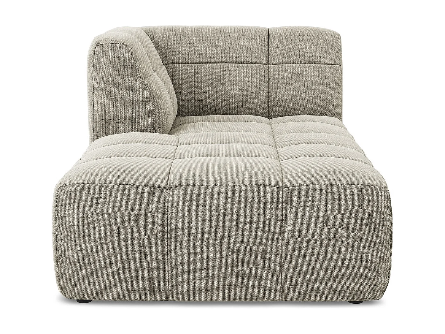 Méridienne gauche en tissu bouclette - taupe - ALOHA