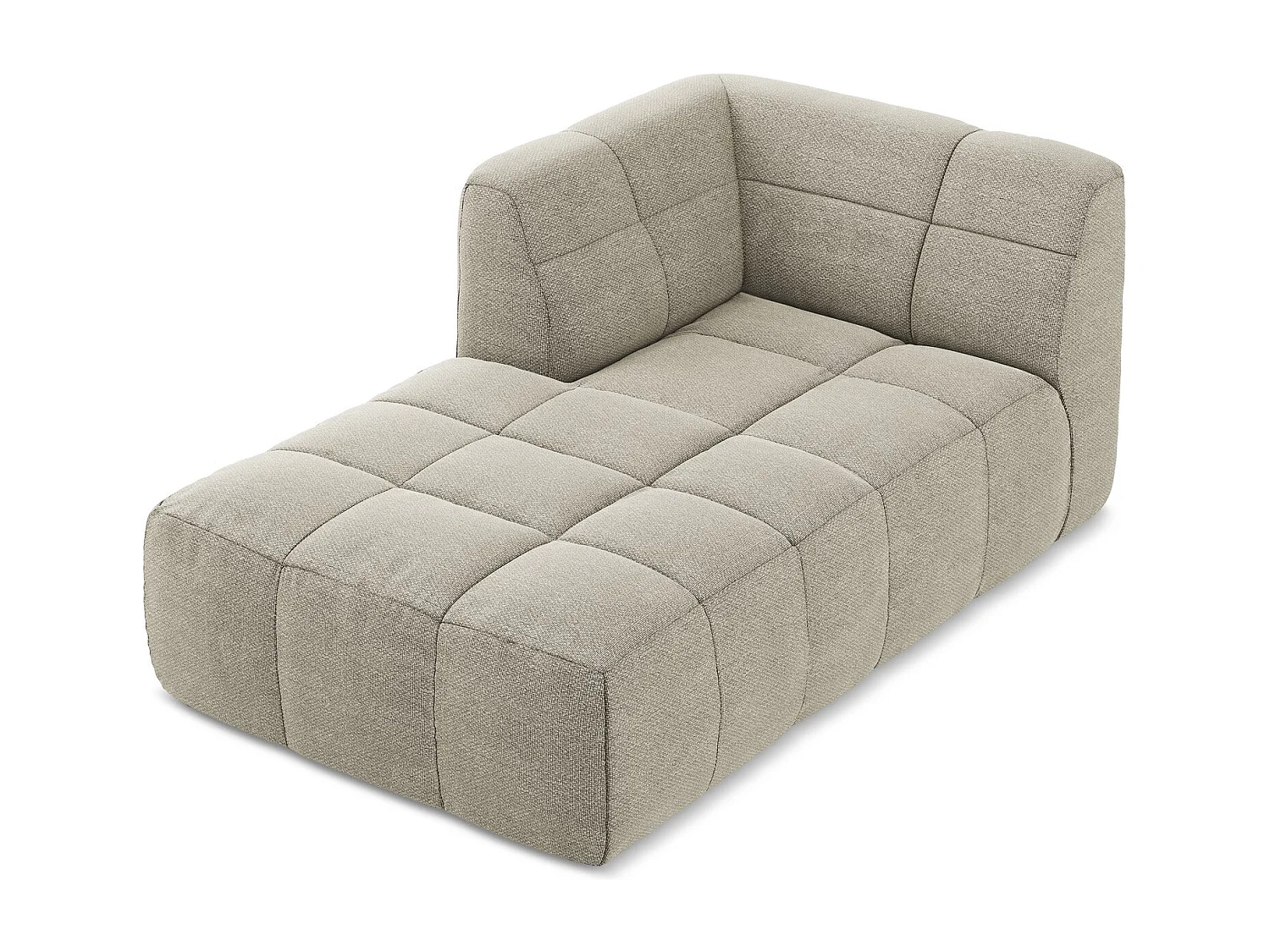 Méridienne gauche en tissu bouclette - taupe - ALOHA