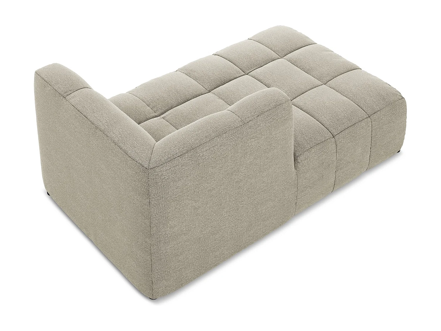 Méridienne gauche en tissu bouclette - taupe - ALOHA