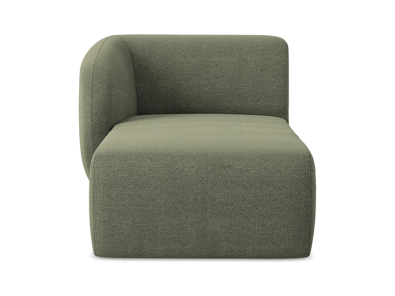 Chaise longue met hoek links van olijfgroen bouclé - LANI