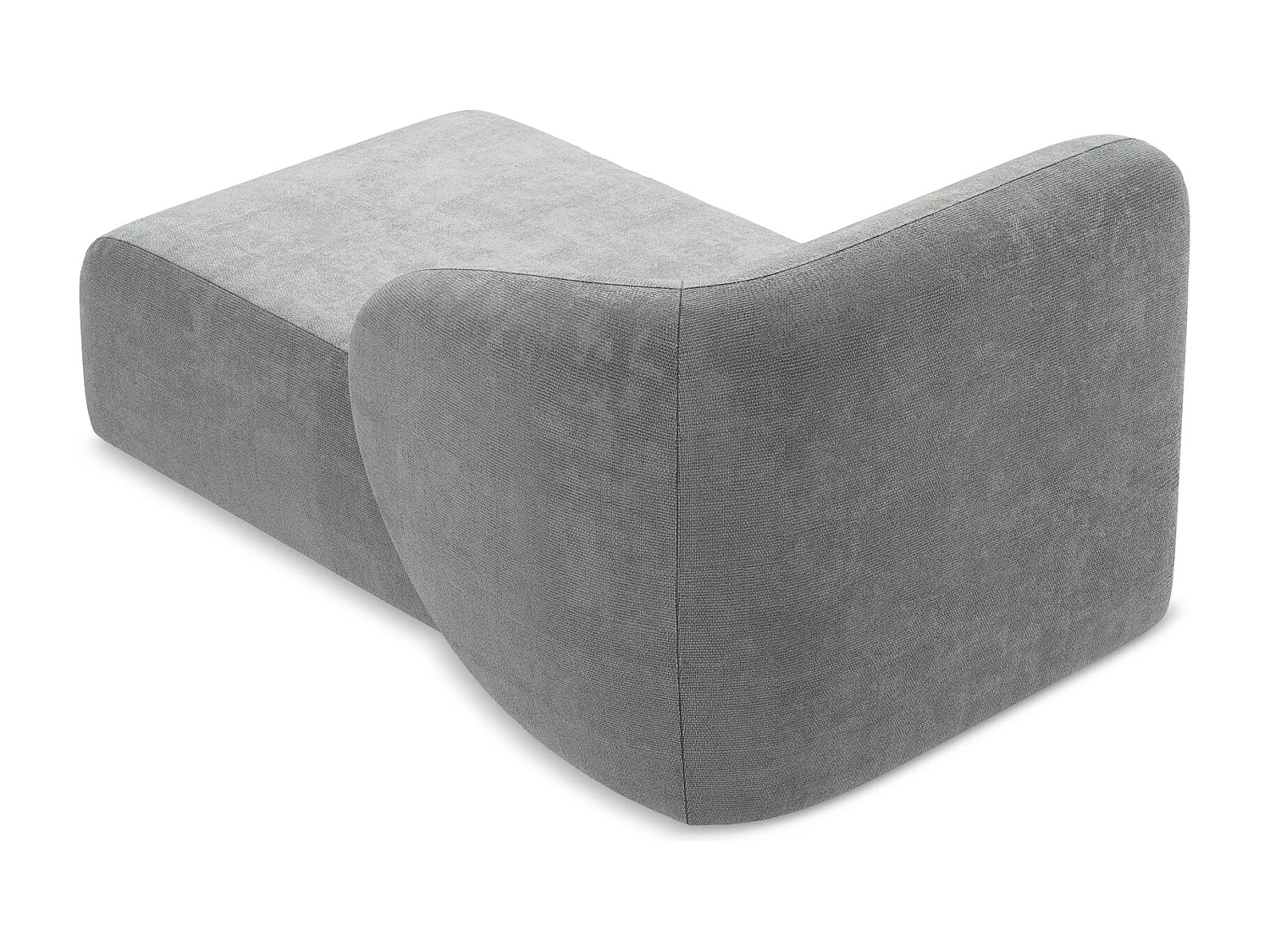 Méridienne droite en tissu chenille - gris - LANI