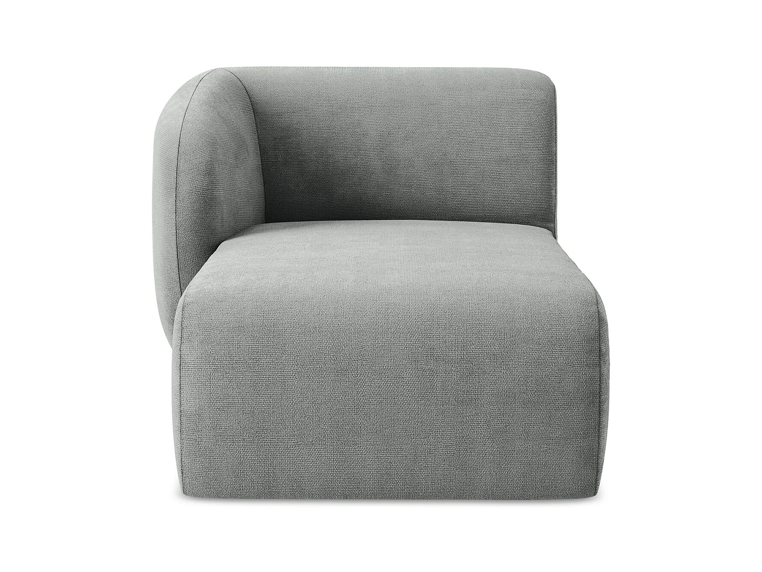 Chaise longue met hoek links van grijs chenille stof - LANI