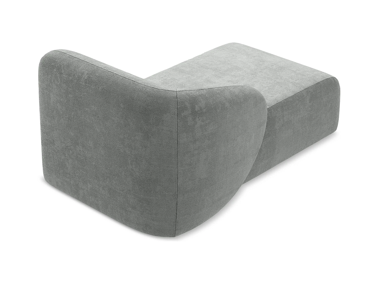 Chaise longue met hoek links van grijs chenille stof - LANI