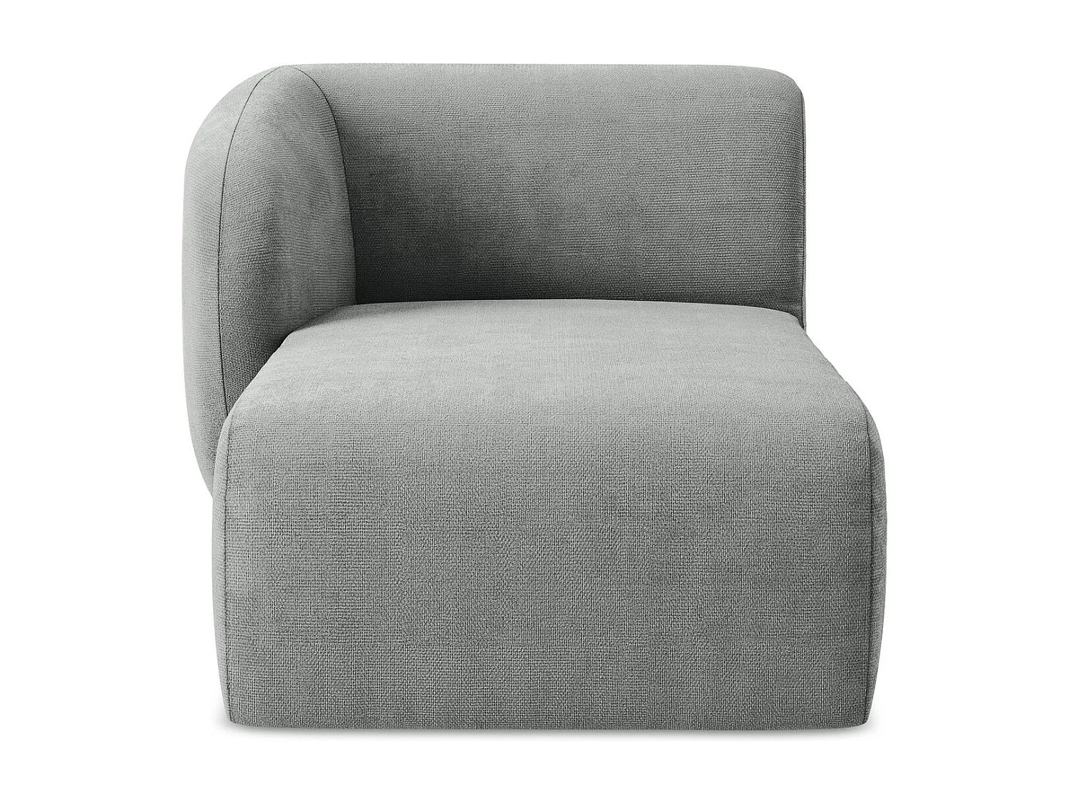 Méridienne gauche en tissu chenille - gris - LANI