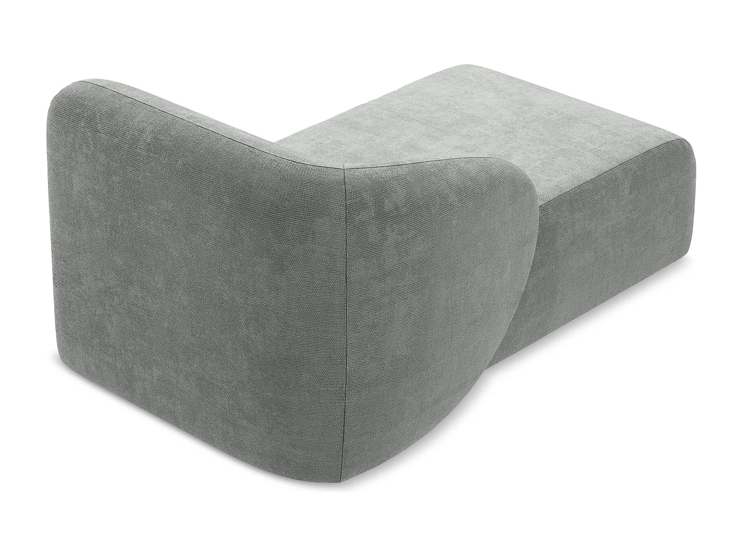 Méridienne gauche en tissu chenille - gris - LANI