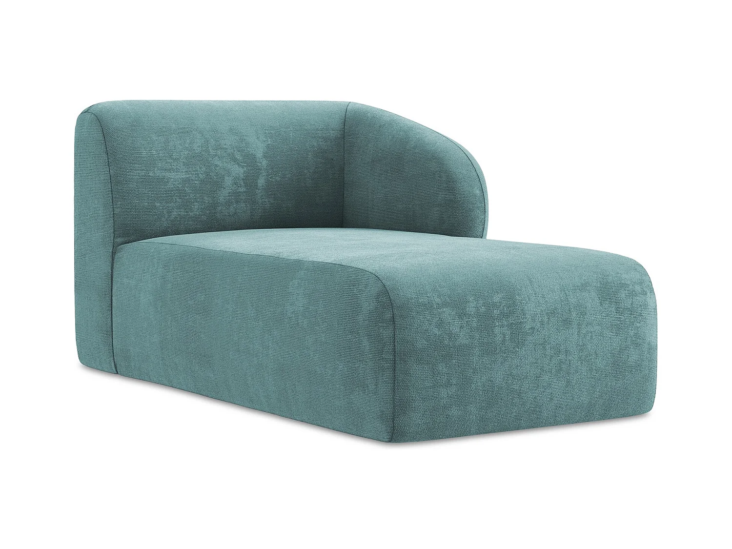 Chaise longue met hoek rechts van jeans chenille stof - LANI