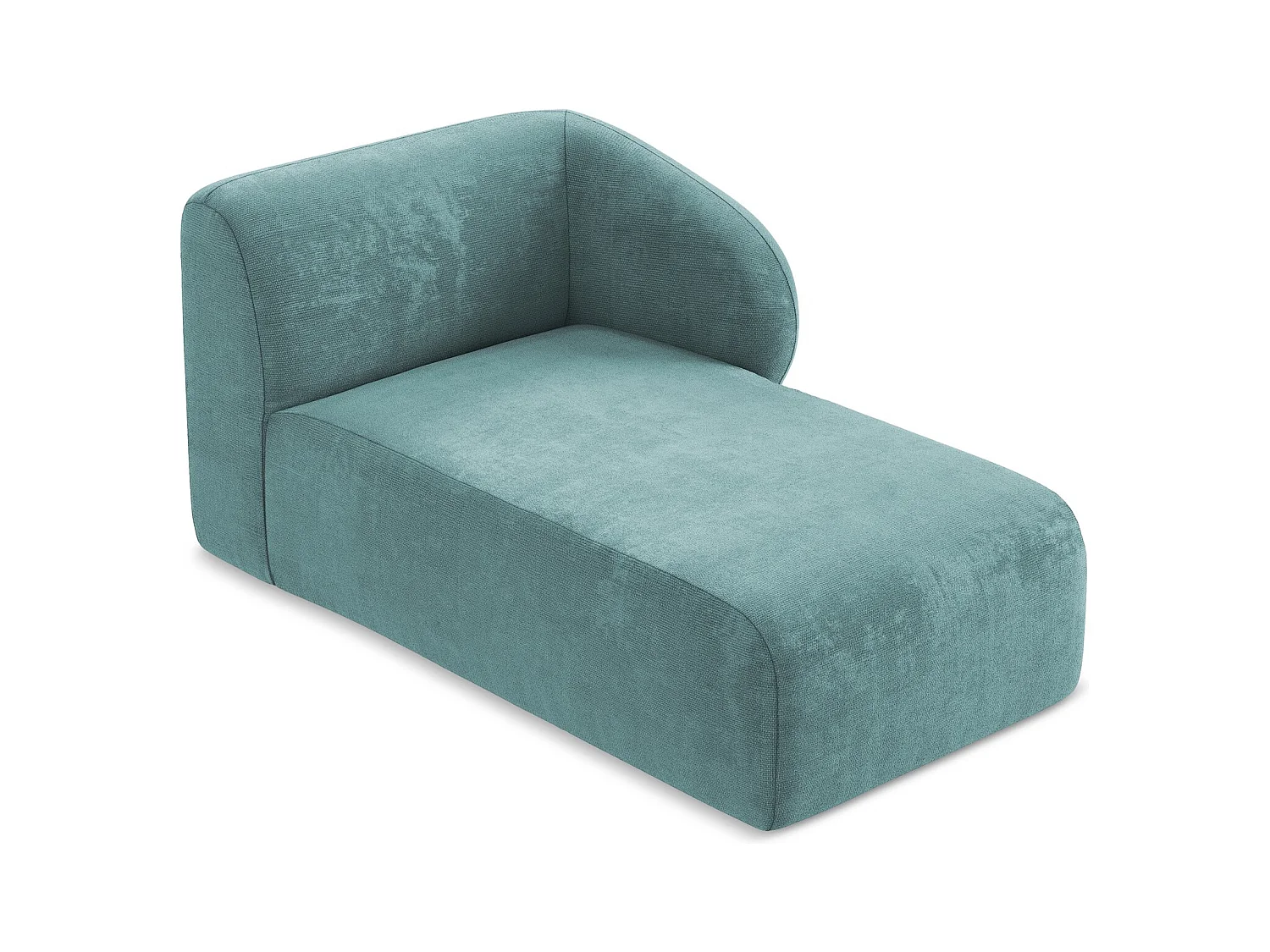 Chaise longue met hoek rechts van jeans chenille stof - LANI