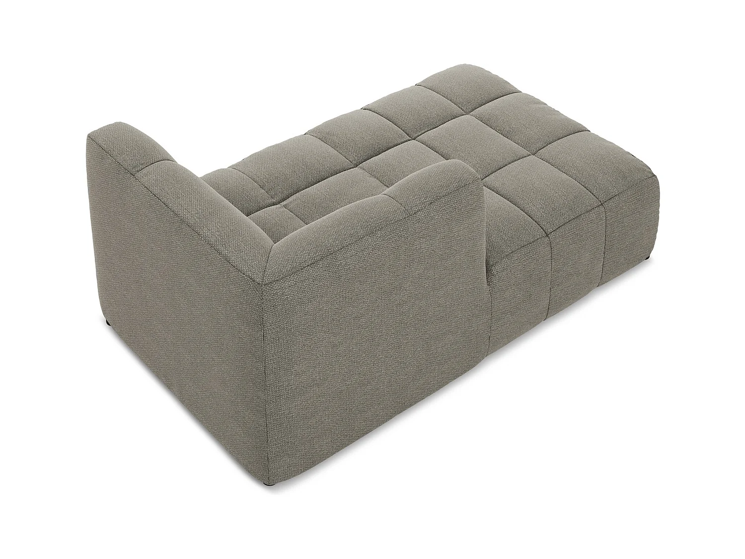 Chaise longue met hoek links van grijs bouclé - ALOHA