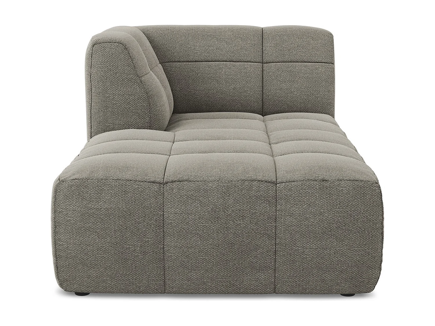 Méridienne gauche en tissu bouclette - gris - ALOHA