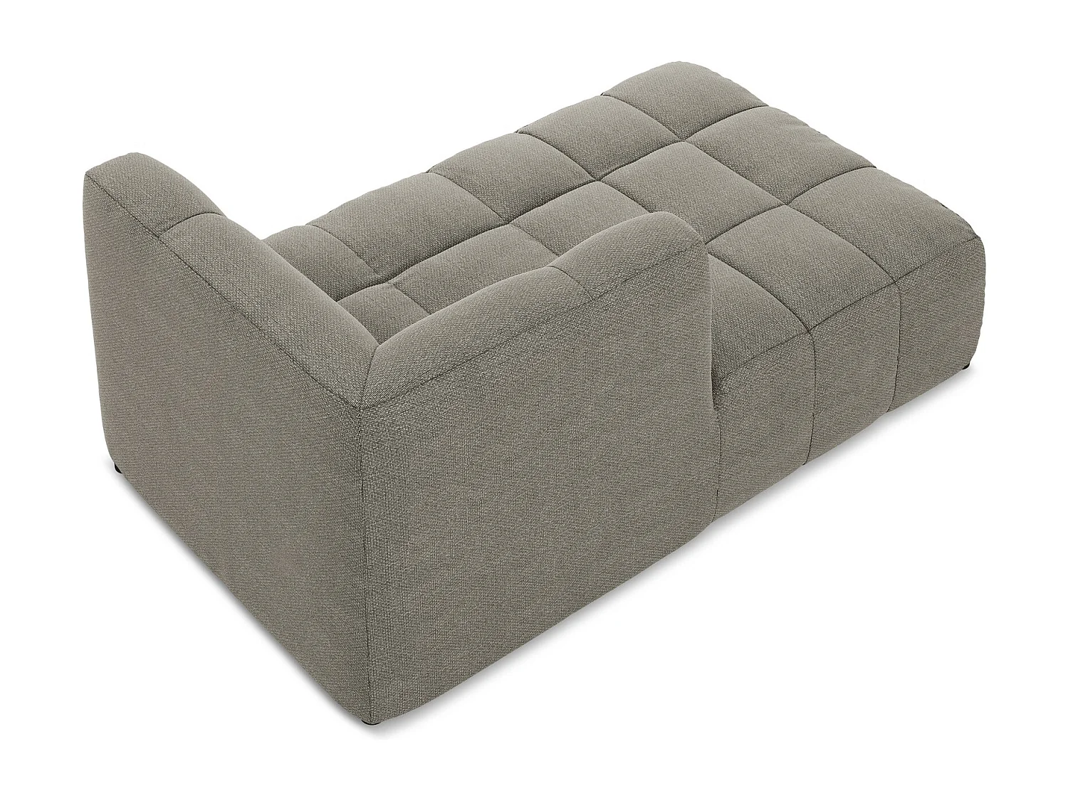 Méridienne gauche en tissu bouclette - gris - ALOHA