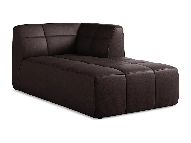 Szezlong prawostronny - ze skóry syntetycznej - śliwkowy - ALOHA