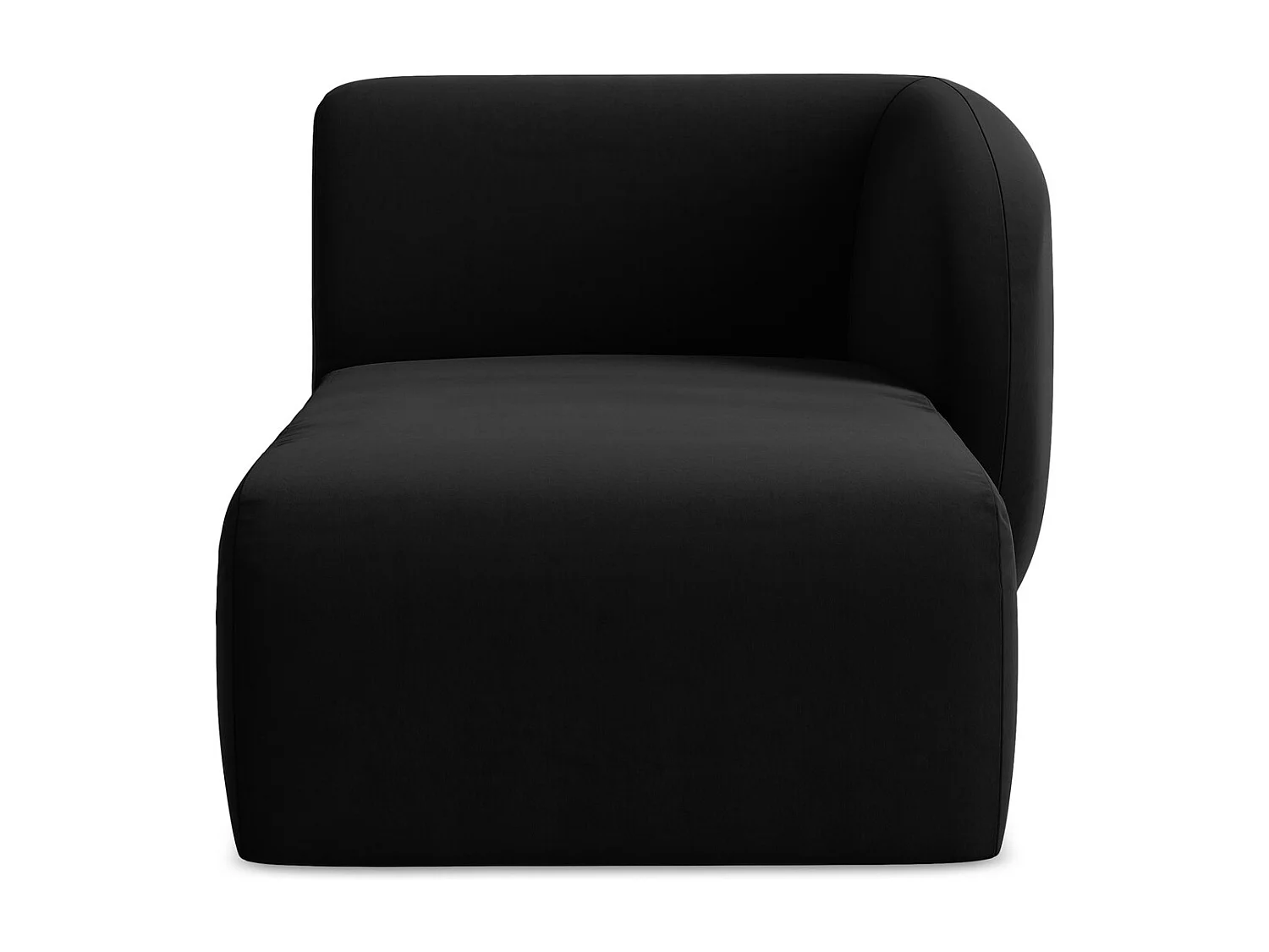 Méridienne droite en velours - noir - LANI