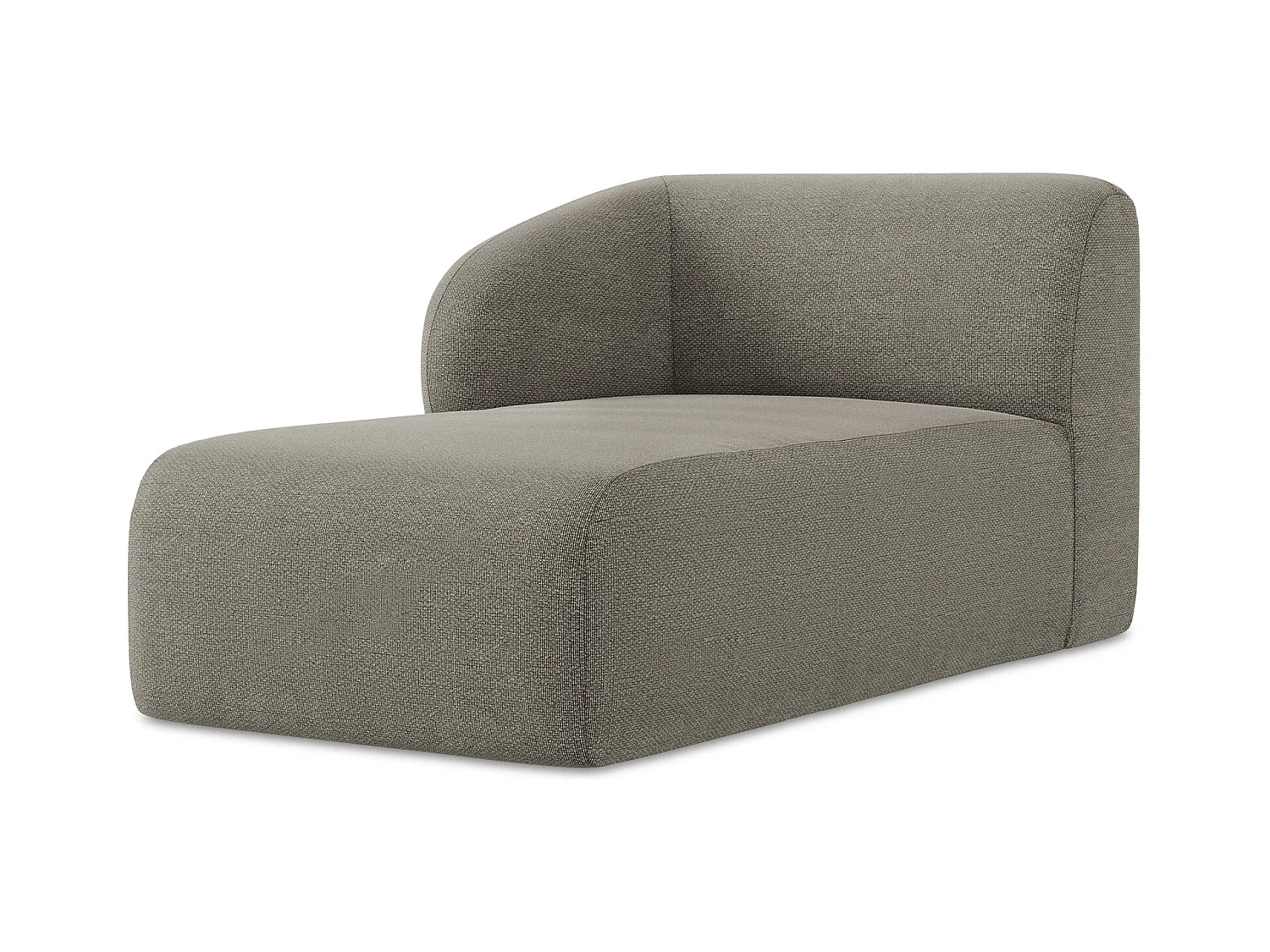 Chaise longue met hoek links van grijs bouclé - LANI