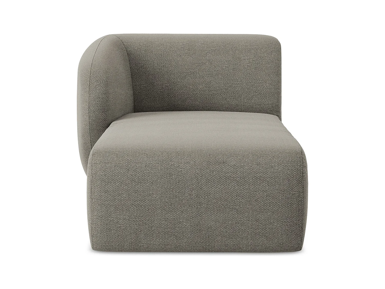 Chaise longue met hoek links van grijs bouclé - LANI