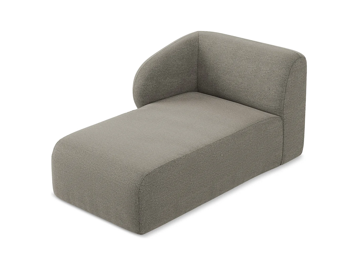 Chaise longue met hoek links van grijs bouclé - LANI