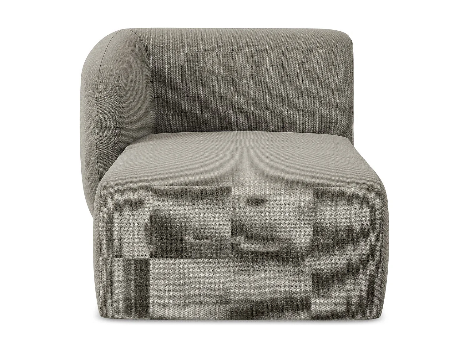 Méridienne gauche en tissu bouclette - gris - LANI