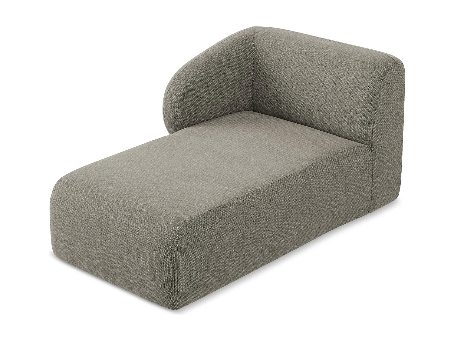 Méridienne gauche en tissu bouclette - gris - LANI