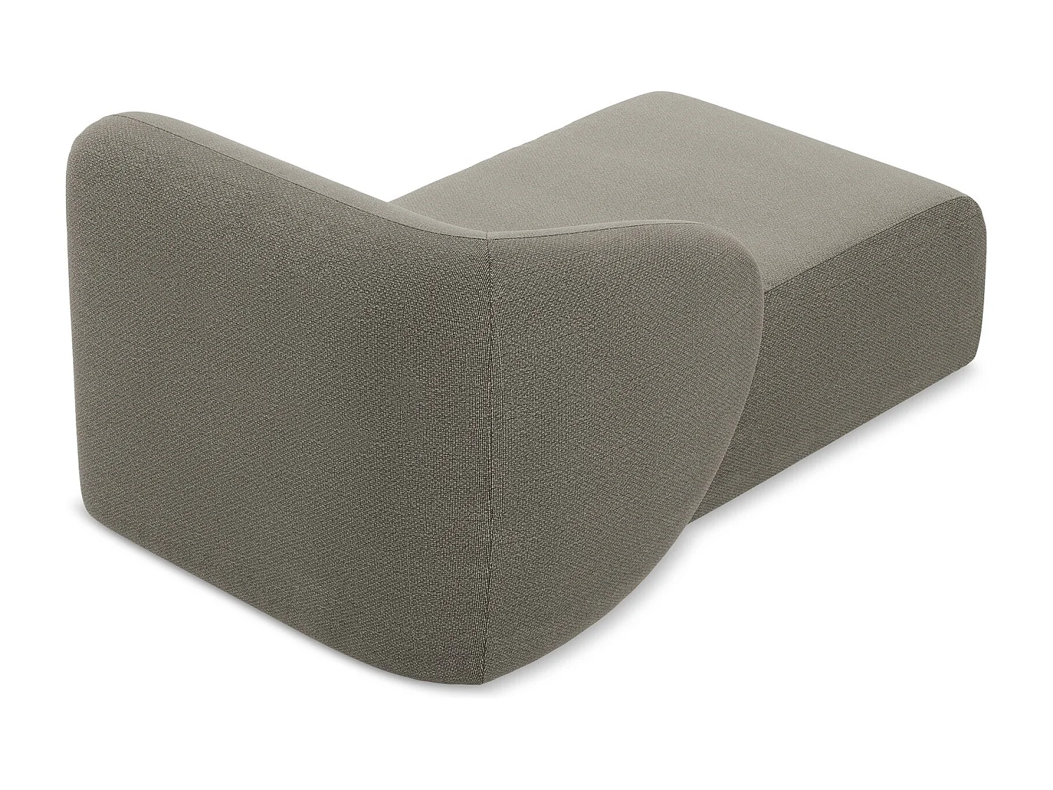 Méridienne gauche en tissu bouclette - gris - LANI