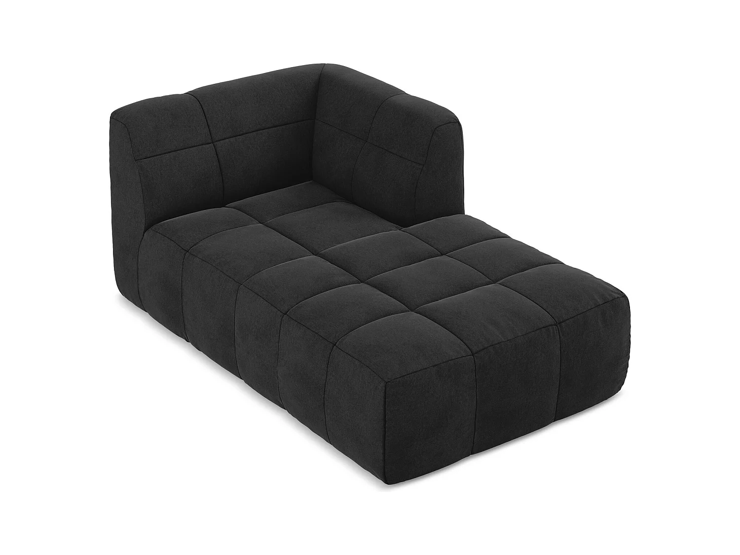 Modular - Recamiere Rechts - Samt - Schwarz - ALOHA