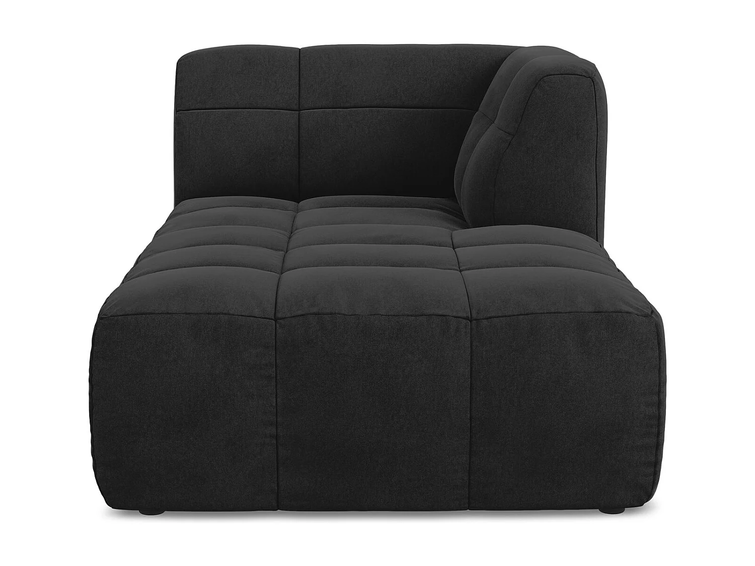 Méridienne droite en velours - noir - ALOHA