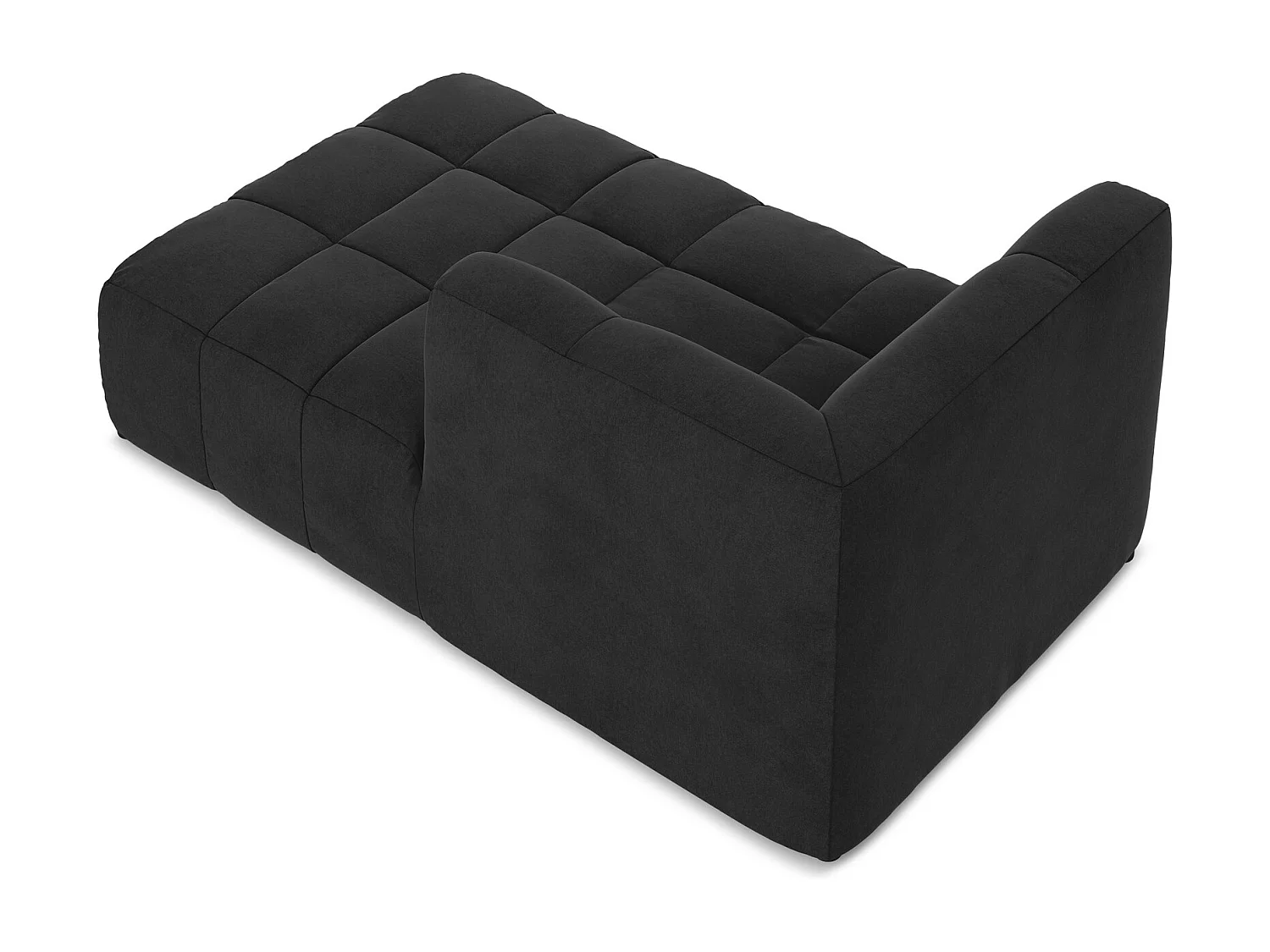 Méridienne droite en velours - noir - ALOHA