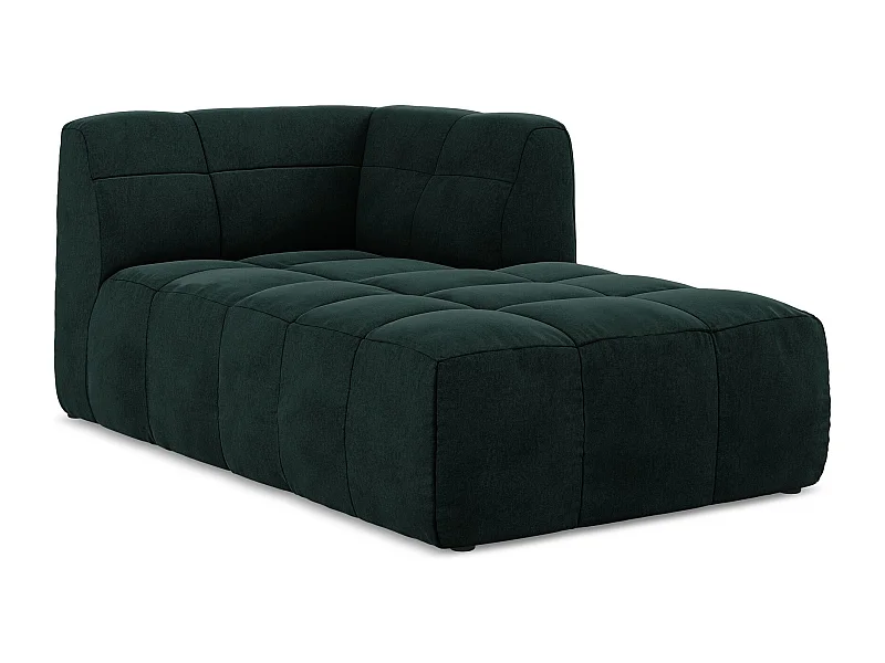 Méridienne droite en velours - gris vert - ALOHA