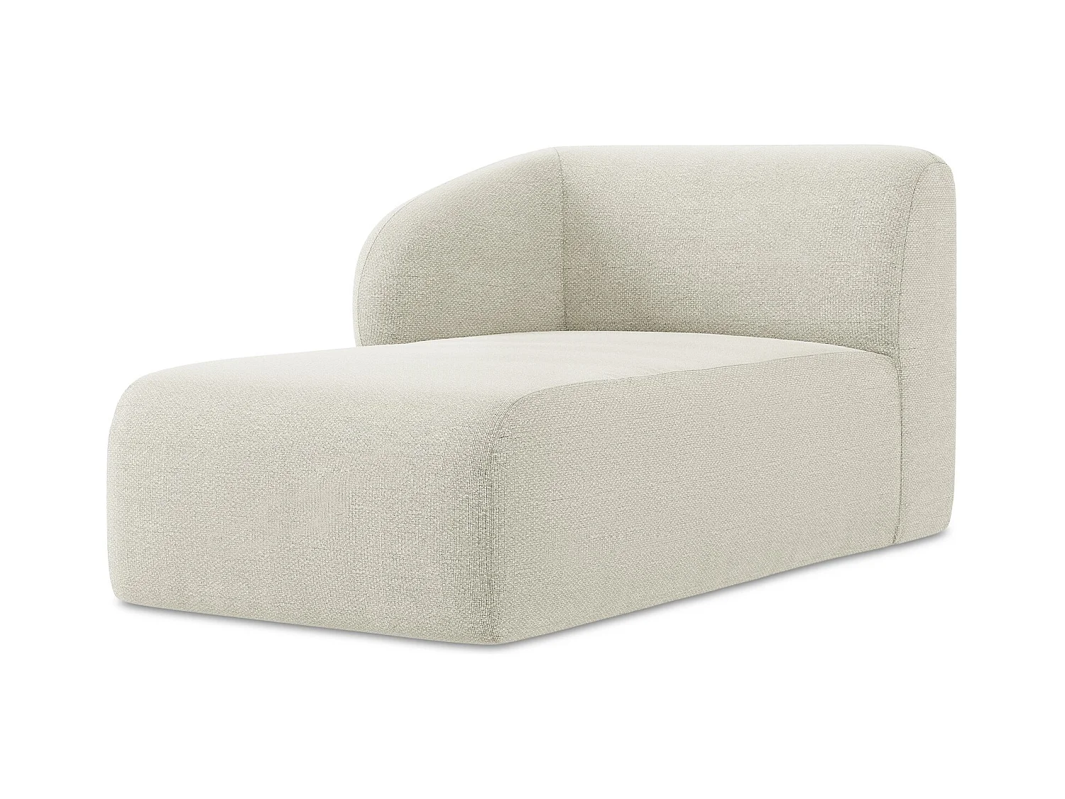 Chaise longue met hoek links van zand bouclé - LANI